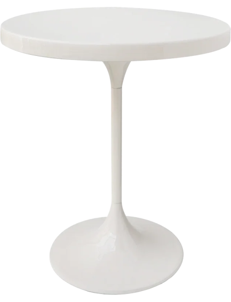 Table d’appoint blanche brillante métal Ø50x60 cm High Gloss