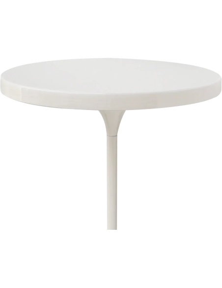 Table d’appoint blanche brillante métal Ø50x60 cm High Gloss