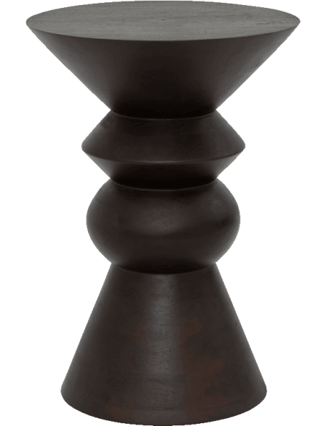 Table d’appoint bois de manguier noyer Ø30x43 cm Luova