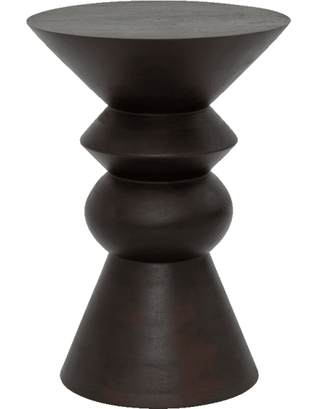 Table d’appoint bois de manguier noyer Ø30x43 cm Luova