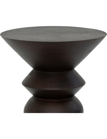 Table d’appoint bois de manguier noyer Ø30x43 cm Luova