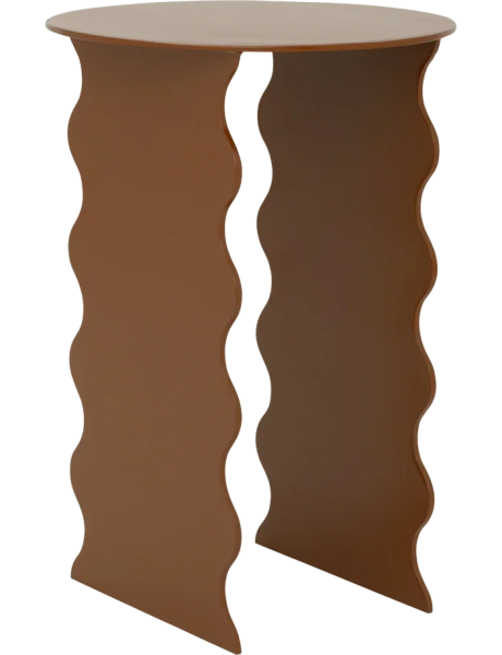 Table d’appoint ondulée métal terre cuite Ø30x43,5 cm Wavy