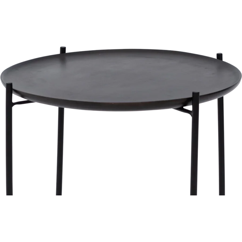 Table basse ronde noire manguier et...