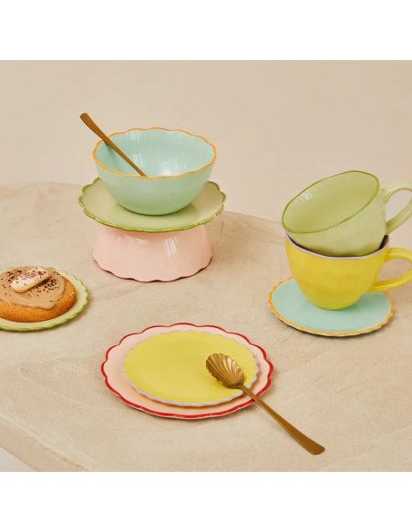 Bol petit déjeuner grès jaune Ø14x6,5 cm Good Morning
