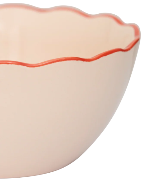 Bol petit déjeuner en grès rose poudré Ø14x6,5 cm Good Morning