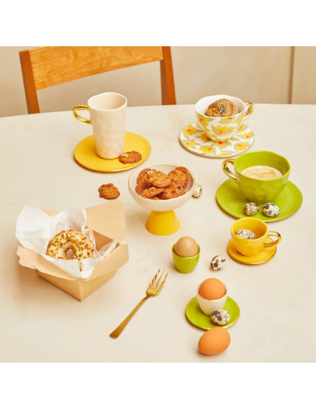Petite assiette apéritif grès vert olive Ø9 cm Good Morning