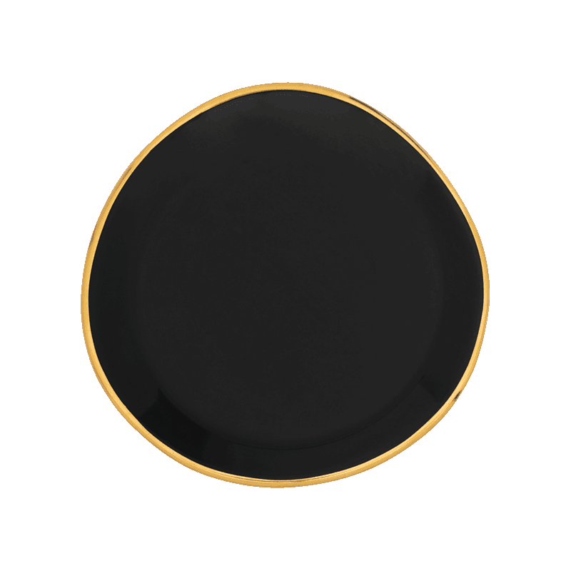 Petite assiette céramique noire et...