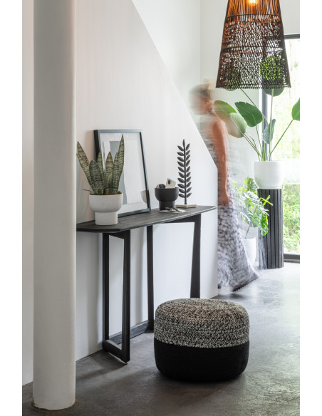 Console Rectangulaire Maty en Bois de teck Noir - 2