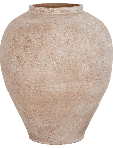 Grand cache-pot terre cuite beige patiné Ø48,5x55 cm Ava