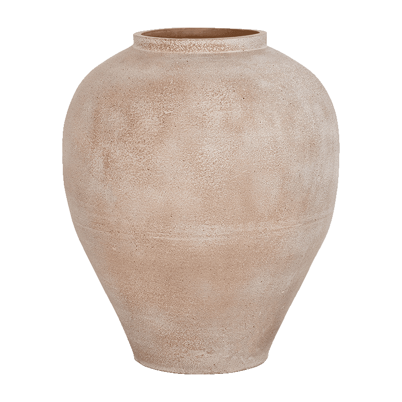 Grand cache-pot terre cuite beige...