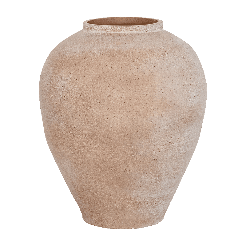Grand cache-pot terre cuite beige...