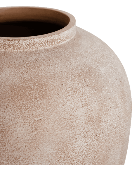 Grand cache-pot terre cuite beige patiné Ø48,5x55 cm Ava