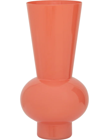 Vase haut en verre rose pêche Ø19,5x38,5 cm Keiko