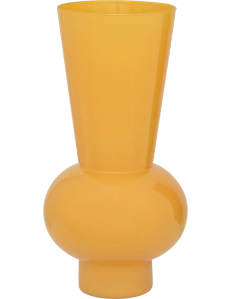 Vase haut en verre orange doré Ø19,5x38,5 cm Keiko