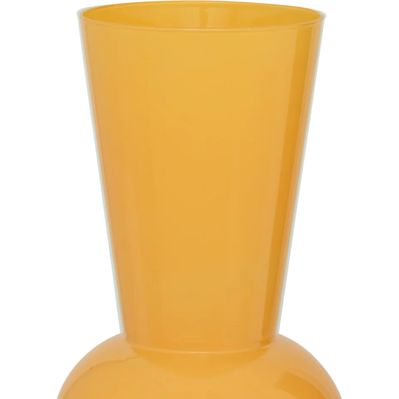 Vase haut en verre orange doré...