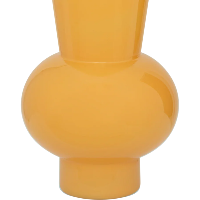 Vase haut en verre orange doré...