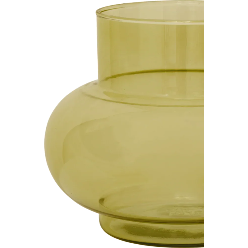 Vase bas en verre recyclé vert olive...