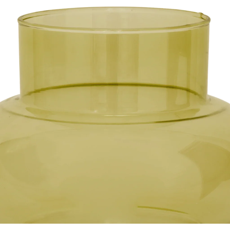 Vase bas en verre recyclé vert olive...