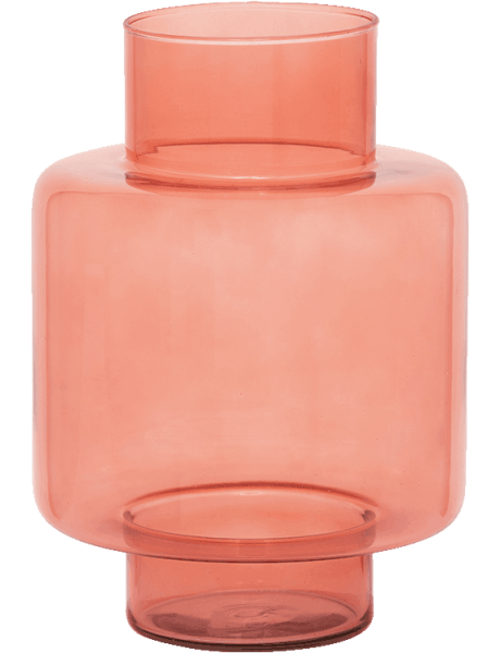 Vase rose corail en verre recyclé Ø19x27 cm Vidro
