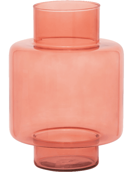 Vase rose corail en verre recyclé Ø19x27 cm Vidro