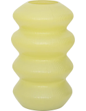 Vase jaune ondulé en verre recyclé 29 cm Lily