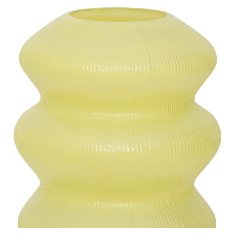 Vase jaune ondulé en verre recyclé 29...