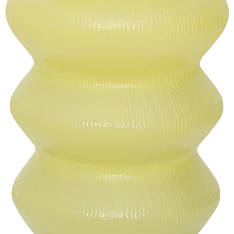 Vase jaune ondulé en verre recyclé 29...