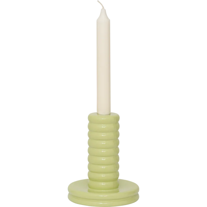 Bougeoir vert pistache en céramique...
