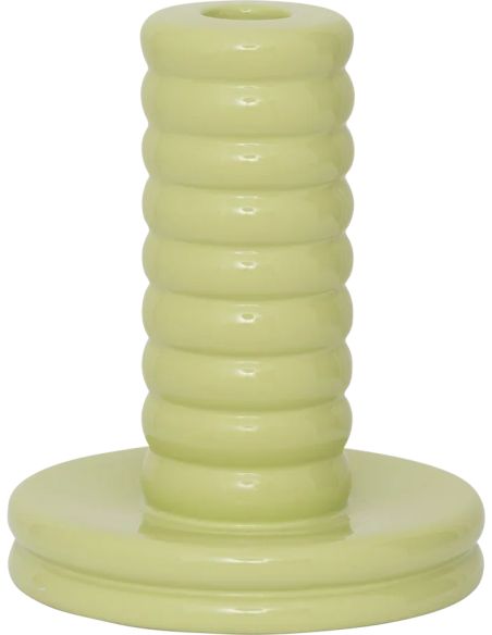 Bougeoir vert pistache en céramique 15 cm Kabelo