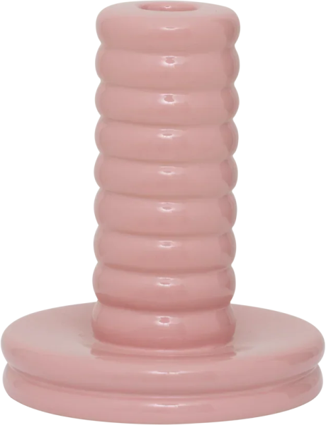 Bougeoir rose poudré en céramique 15 cm Kabelo
