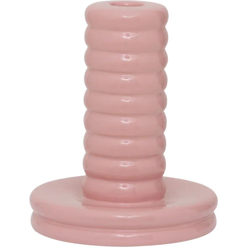 Bougeoir rose poudré en céramique 15...