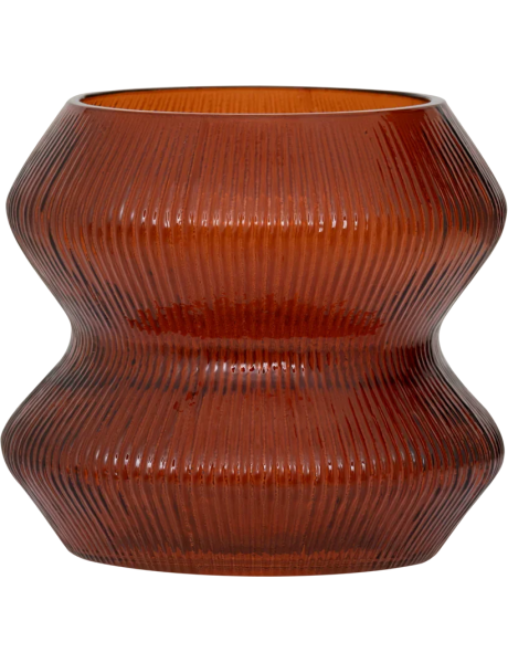 Photophore en verre recyclé orange 13,5 cm Skye