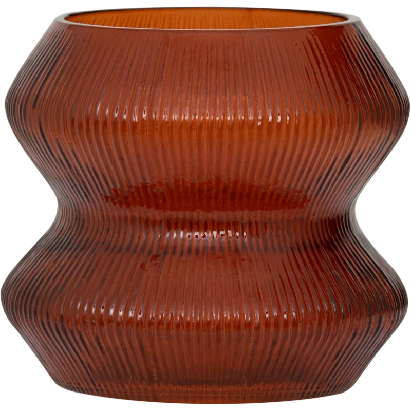 Photophore en verre recyclé orange...