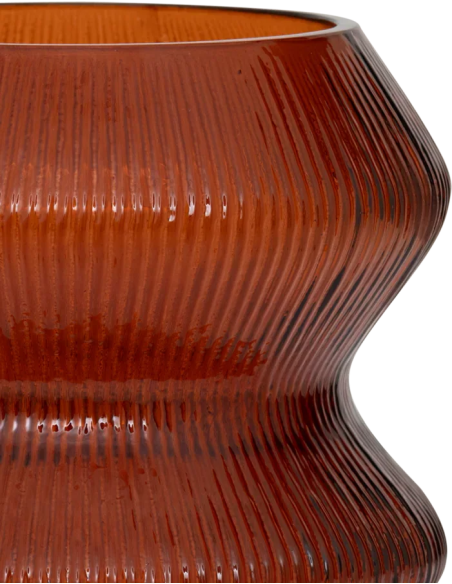 Photophore en verre recyclé orange 13,5 cm Skye