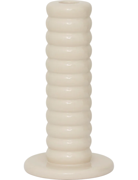 Bougeoir en céramique blanc cassé Tebongo