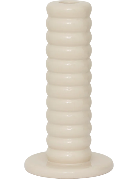 Bougeoir en céramique blanc cassé Tebongo