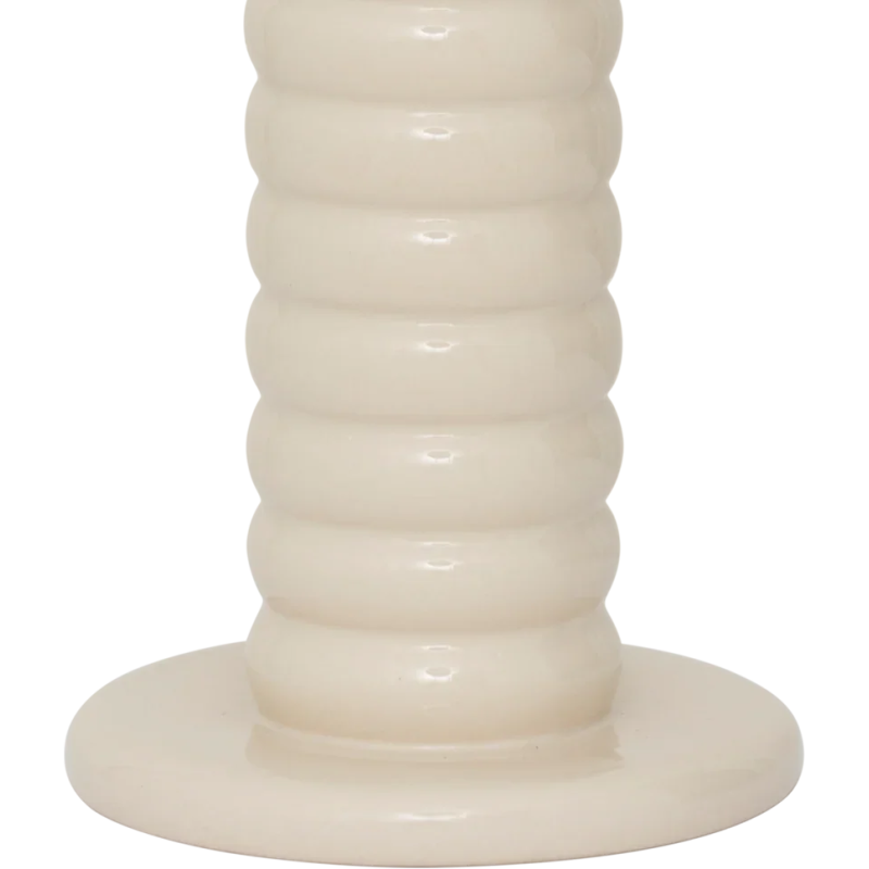Bougeoir en céramique blanc cassé...