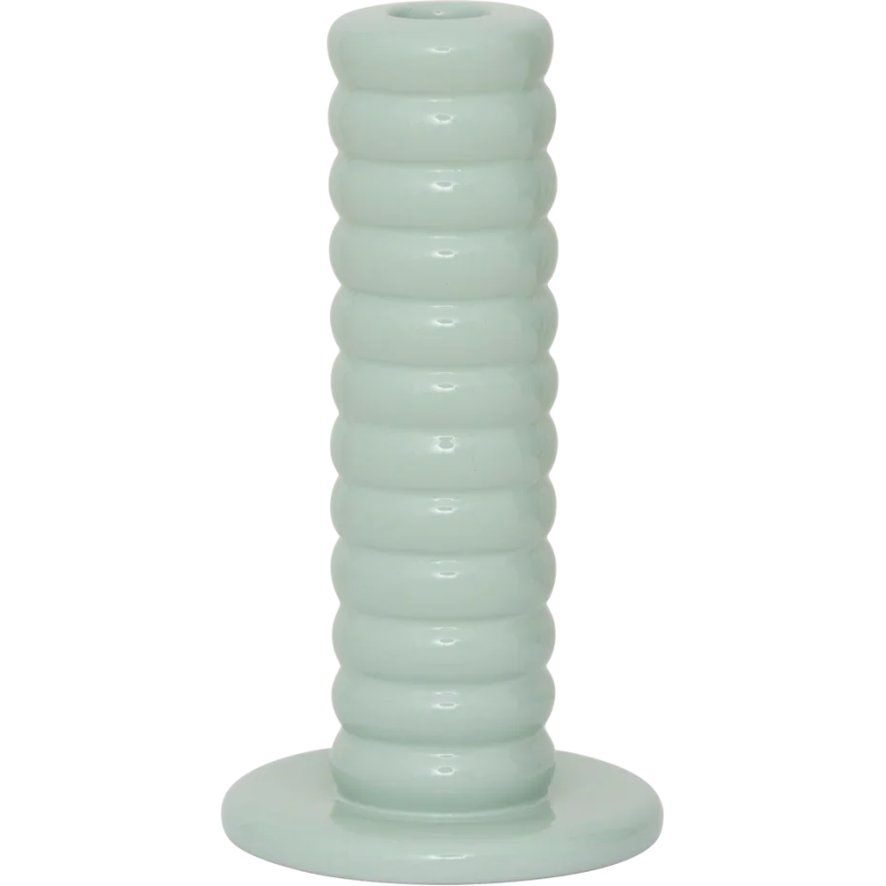 Bougeoir céramique vert d’eau Ø10x19...