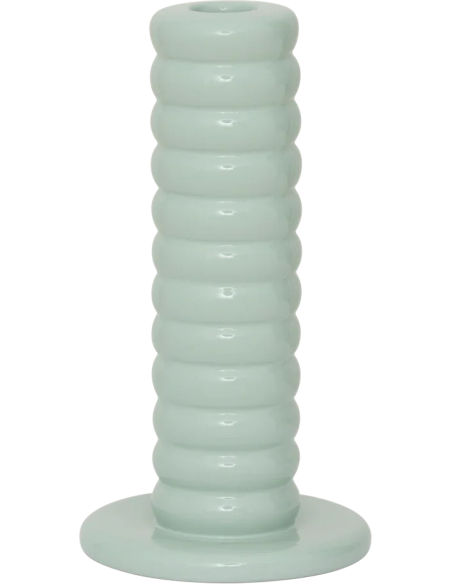 Bougeoir céramique vert d’eau Ø10x19 cm Tebongo