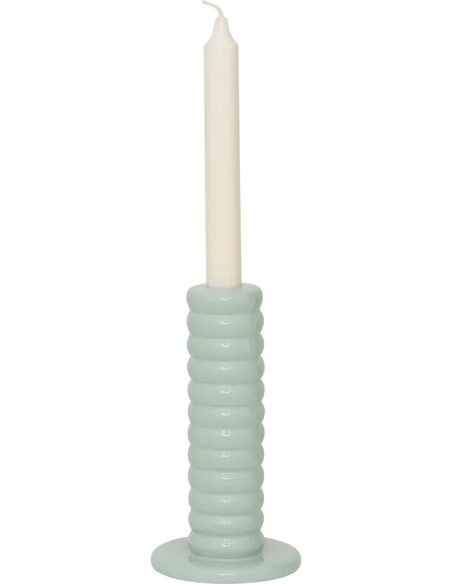 Bougeoir céramique vert d’eau Ø10x19 cm Tebongo