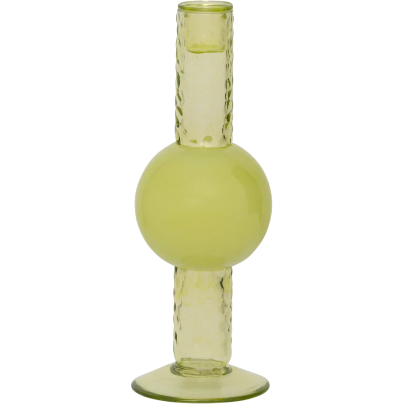 Bougeoir verre recyclé vert olive Mack