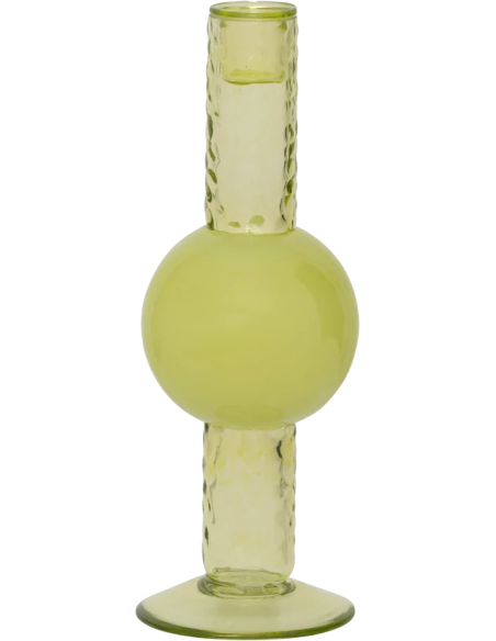 Bougeoir verre recyclé vert olive Mack