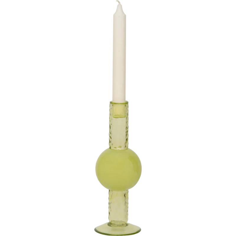 Bougeoir verre recyclé vert olive Mack