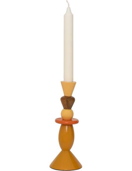 Bougeoir bois de manguier safran Vimba