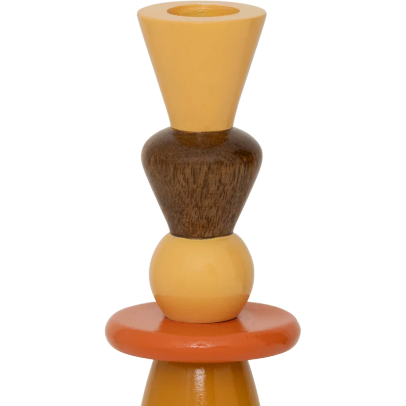 Bougeoir bois de manguier safran Vimba