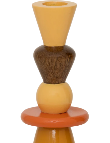 Bougeoir bois de manguier safran Vimba