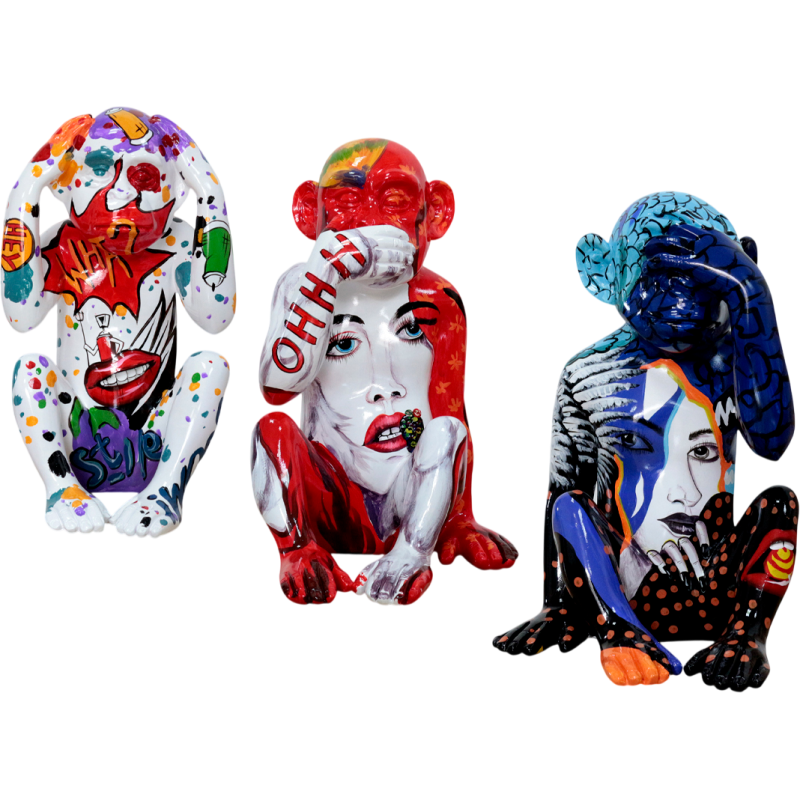 Set de 3 statues singes de la sagesse...