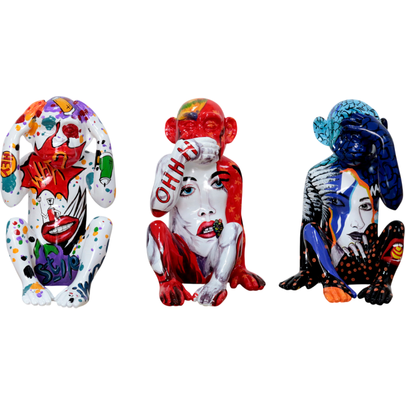 Set de 3 statues singes de la sagesse...