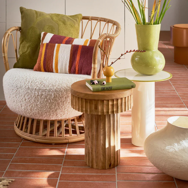 Table d’appoint ronde crème en fer Ø36x42,5 cm Tiro Urban Nature Culture - 3