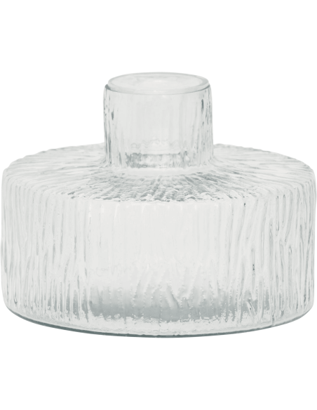 Bougeoir en verre recyclé transparent Ø13x9 cm Solvi